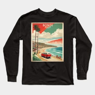 Bondi Beach Australia Vintage Travel Poster Long Sleeve T-Shirt